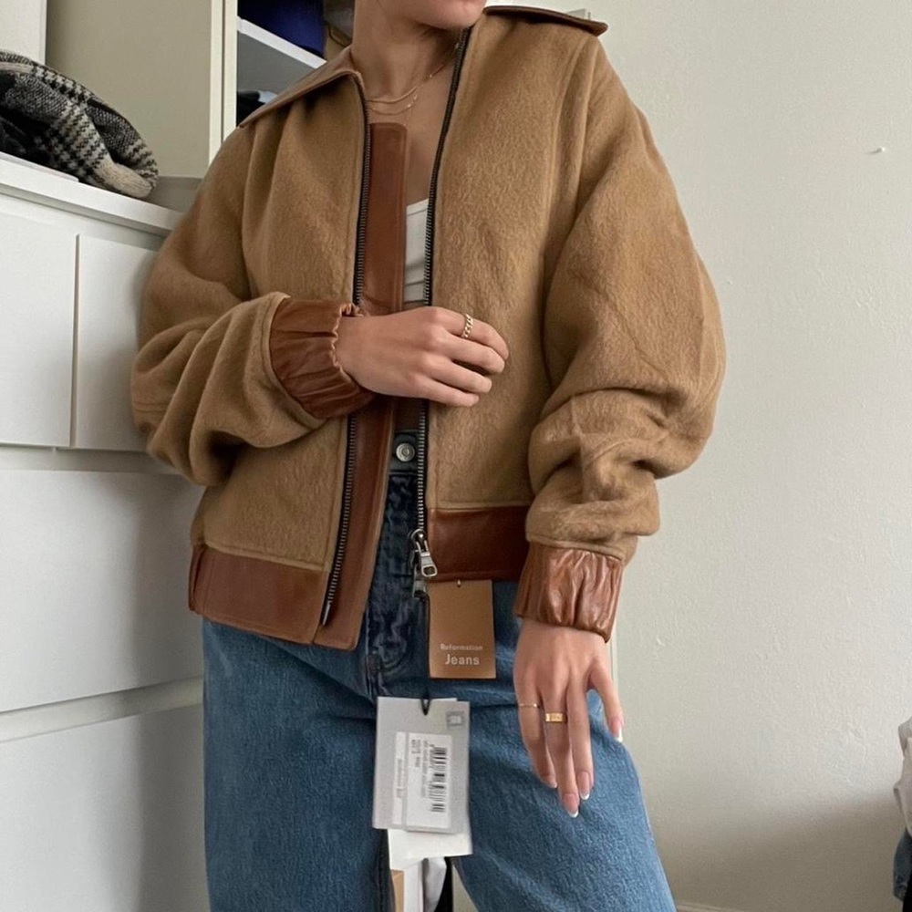 NWT Anderson Bell Beige Brushed Bomber